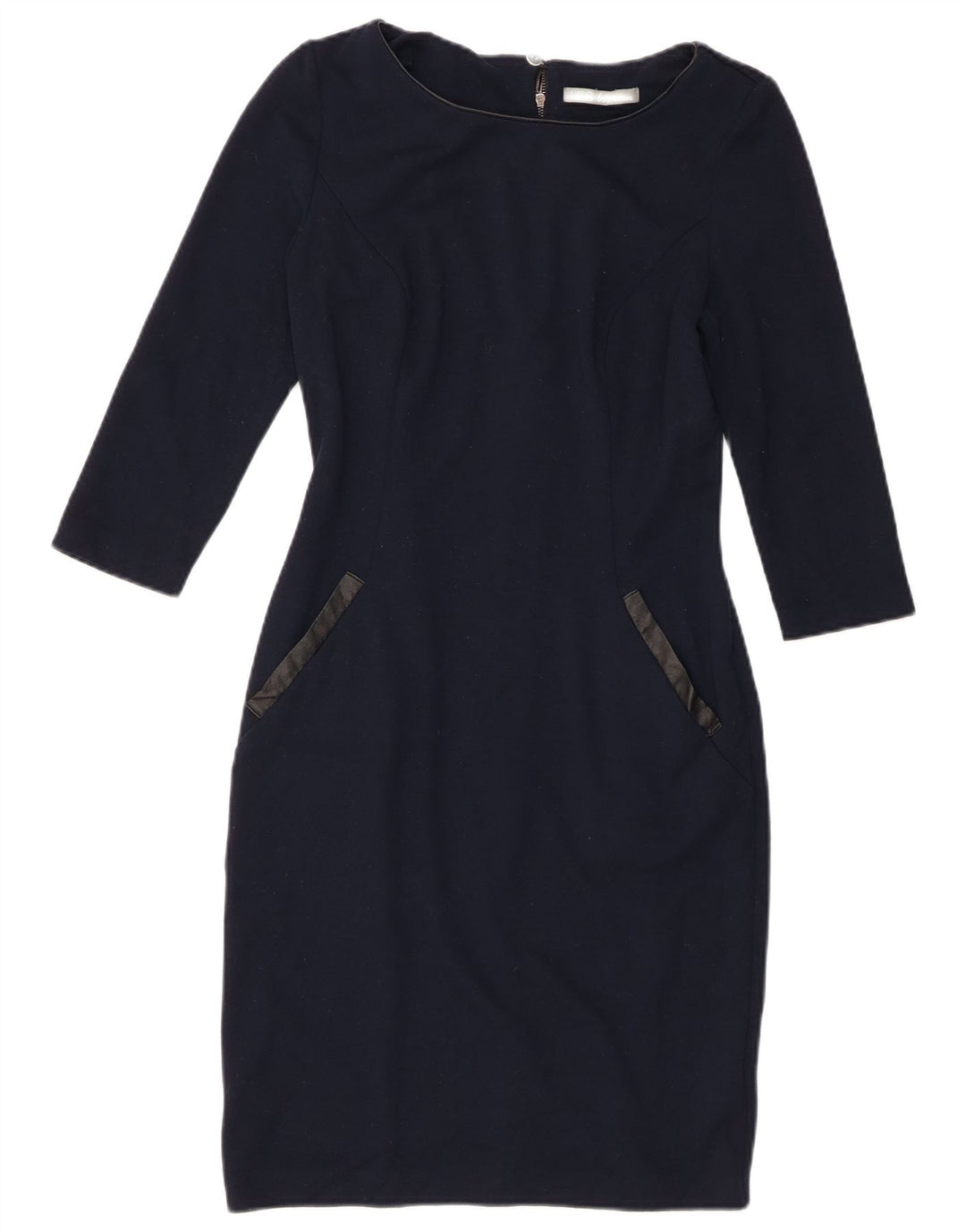 Marks & Spencer Dame 3/4-ærmet Skede Kjole UK 8 Small Navy Blue