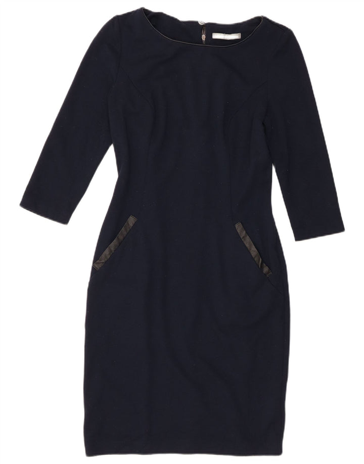 Marks & Spencer Dame 3/4-ærmet Skede Kjole UK 8 Small Navy Blue