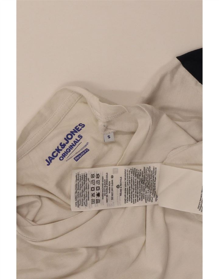 Jack & Jones Herre T-shirt Top Lille hvid Colourblock Bomuld