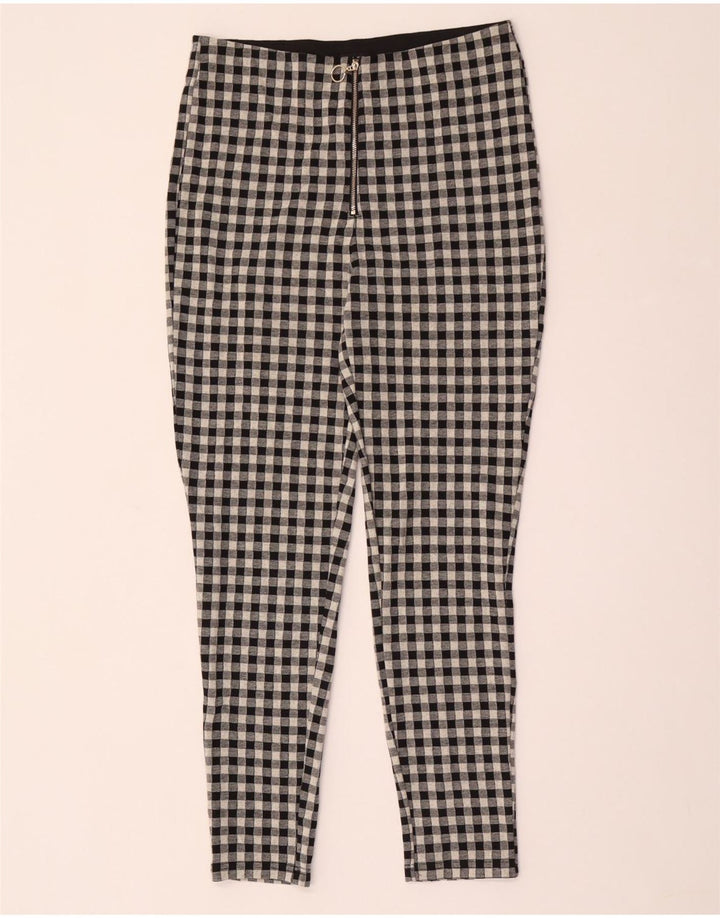 Zara Dame Leggings Large W30 L29 Grå Gingham Polyester