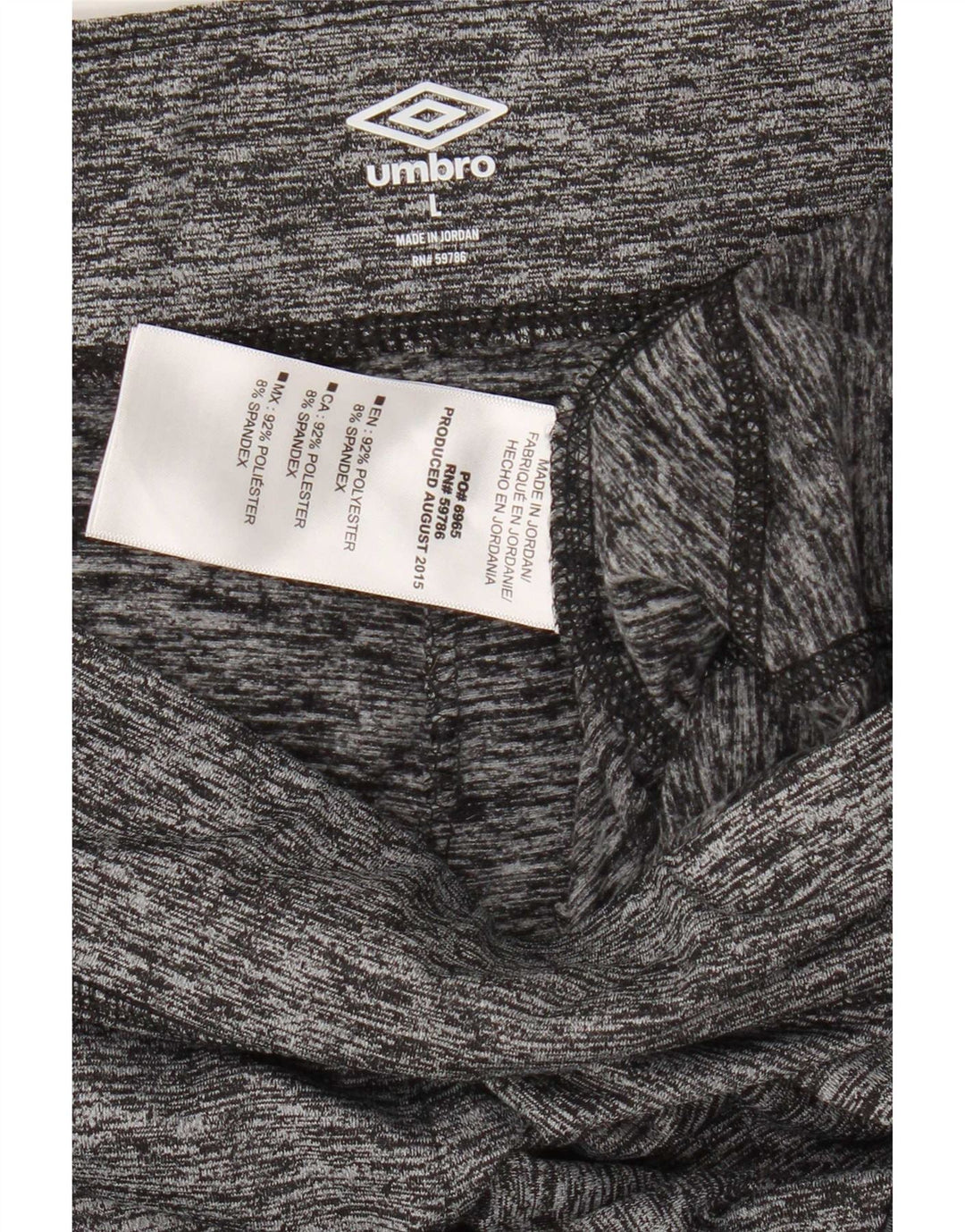 Umbro Womens Leggings UK 16 Large Grå Flecked Polyester