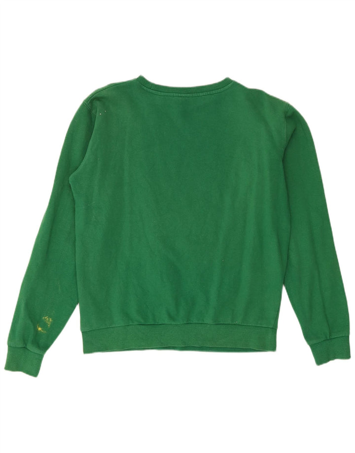Ellesse Dame Grafisk Oversized Sweatshirt Jumper UK 8 Lille Grøn