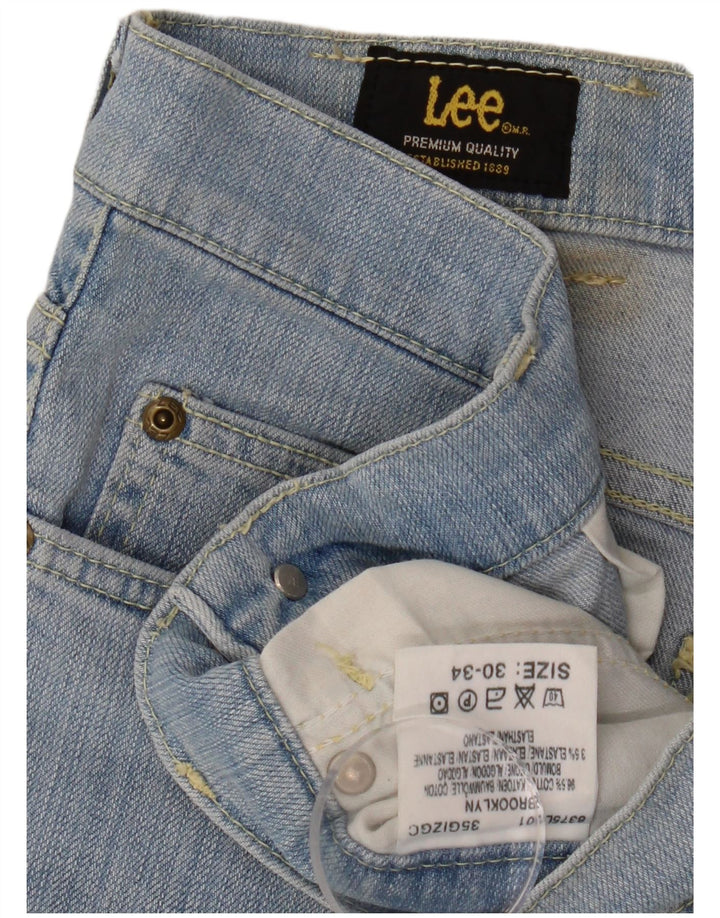 LEE Herre Brooklyn Straight Jeans W30 L34 Blå Bomuld
