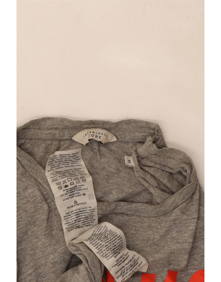 JACK & JONES Herre grafisk T-shirt top mellemgrå bomuld