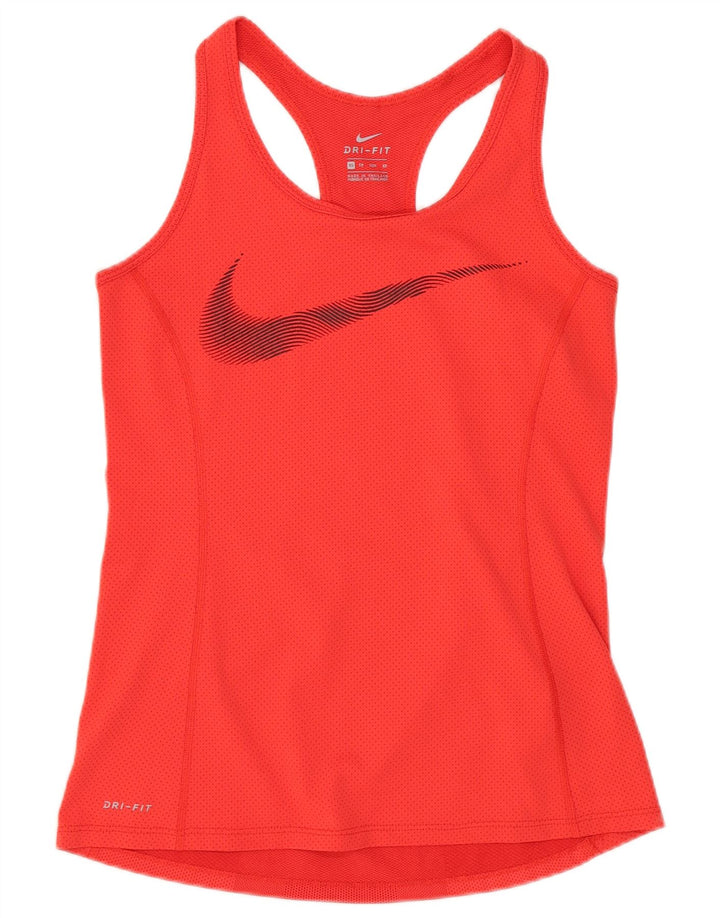 Nike Dame Dri Fit Grafisk Vest Top UK 6 XS Rød Polyester