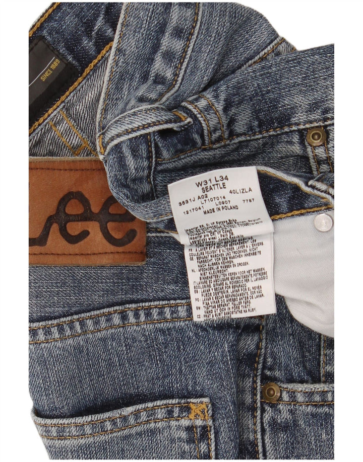Lee Mens Seattle Straight Jeans W31 L30 Blå Bomuld