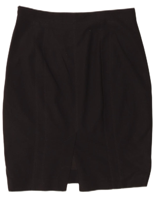 Karen Millen Womens Pencil Skirt UK 14 Large W30 Black Wool