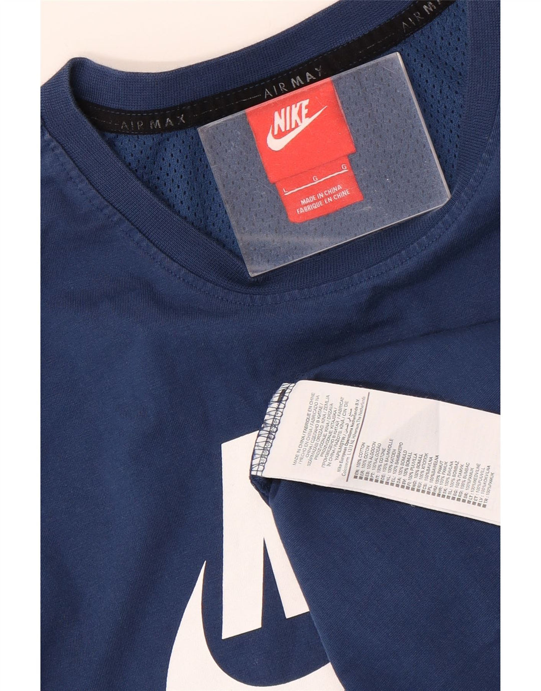 NIKE Grafisk T-shirt top til mænd, stor blå bomuld