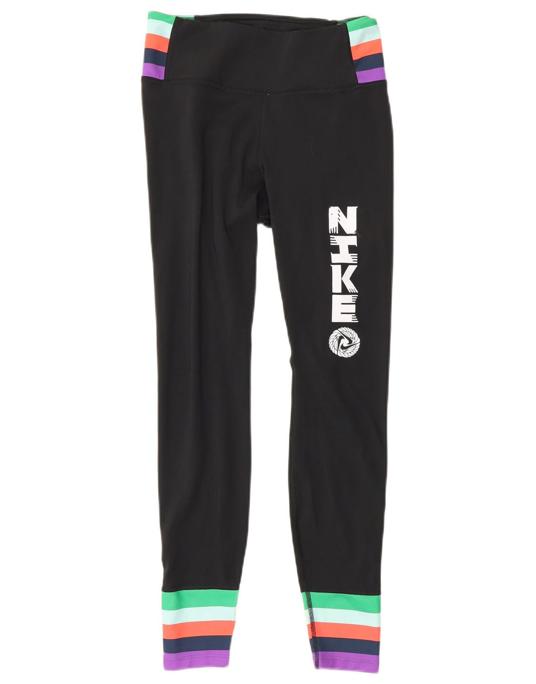 Nike Grafiske Leggings til kvinder UK 6 XS Sort Colourblock Polyester