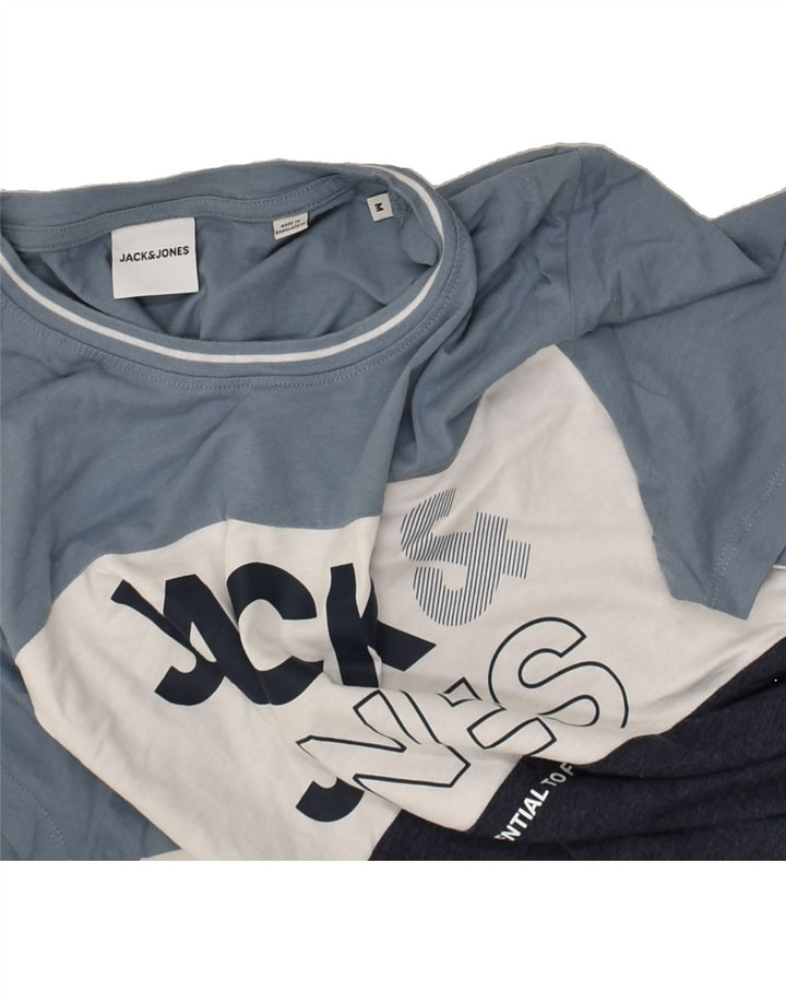 JACK & JONES Mens Graphic T-Shirt Top Medium Blue Colourblock Cotton | Vintage Jack & Jones | Thrift | Second-Hand Jack & Jones | Used Clothing | Messina Hembry 