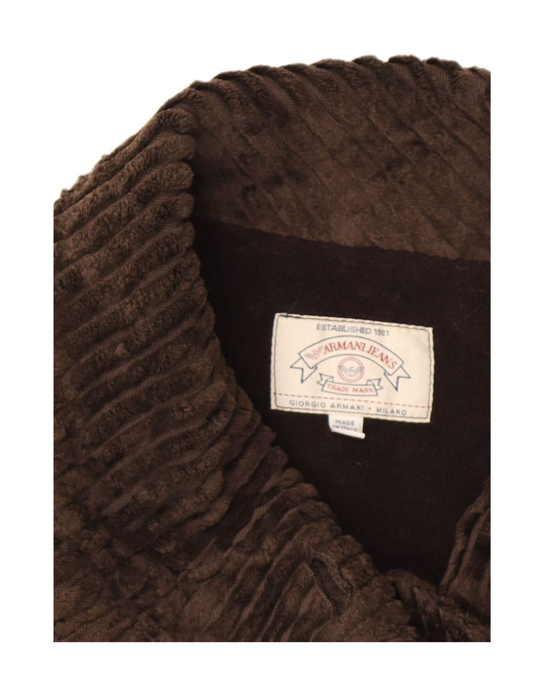 Armani Jeans Dame Corduroy Frakke UK 14 Medium Brun Bomuld