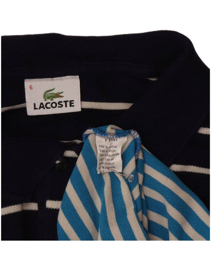Lacoste herre poloskjorte str. 6 XL Blå stribet bomuld