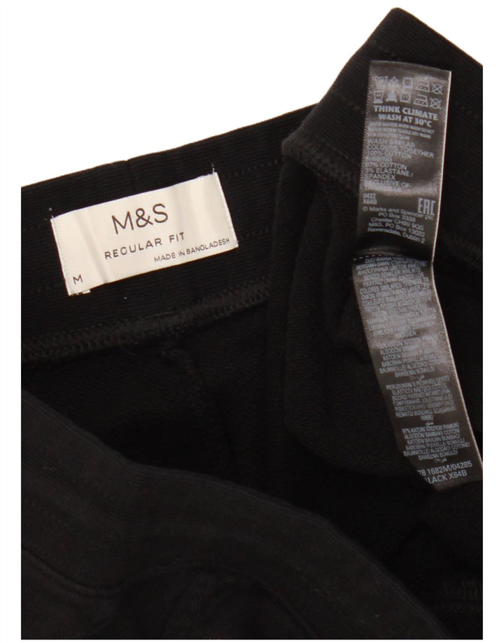 MARKS & SPENCER Herre Regular Fit Sportshorts Medium Sort Bomuld