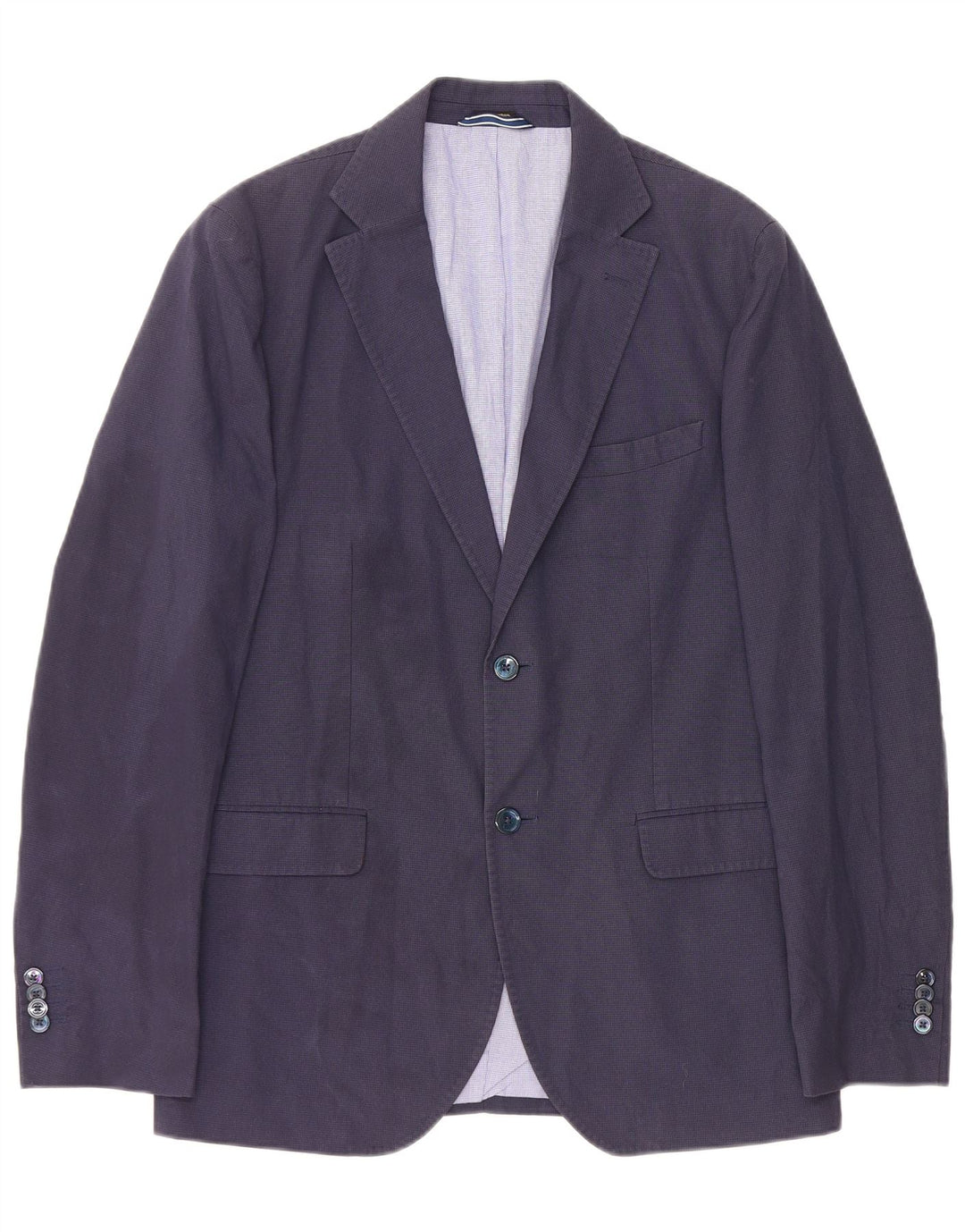 Massimo Dutti Herre 2-knaps blazerjakke EU 52 Large Navy Blue Houndstooth