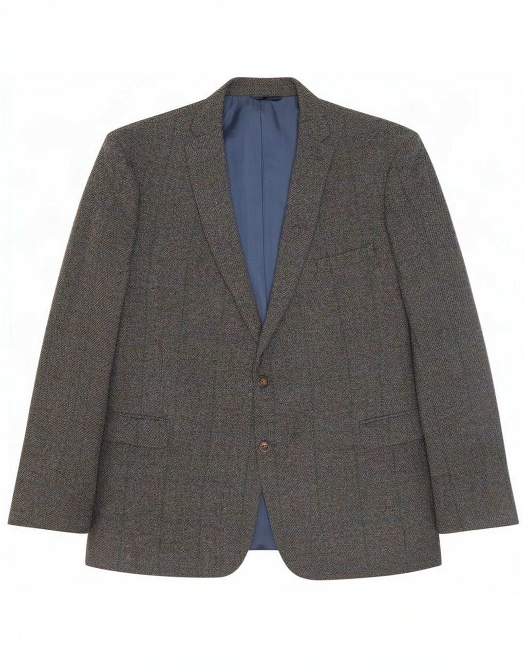 Harris Tweed Herre 2-knaps blazerjakke IT 52 XL Grå ternet uld
