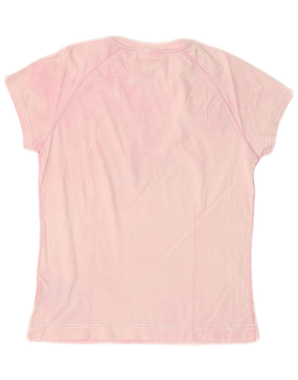 Champion Womens Heritage Fit Grafisk T-shirt Top UK 12 Medium Pink Tie Dye