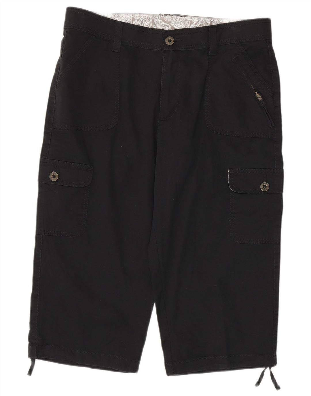 LEE Bermuda Cargo Shorts til kvinder US 14 XL W36 sort bomuld