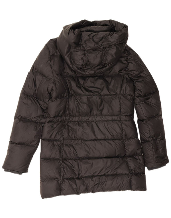Polo Ralph Lauren Dame Hætte Polstret Frakke UK 14 Medium Sort Nylon