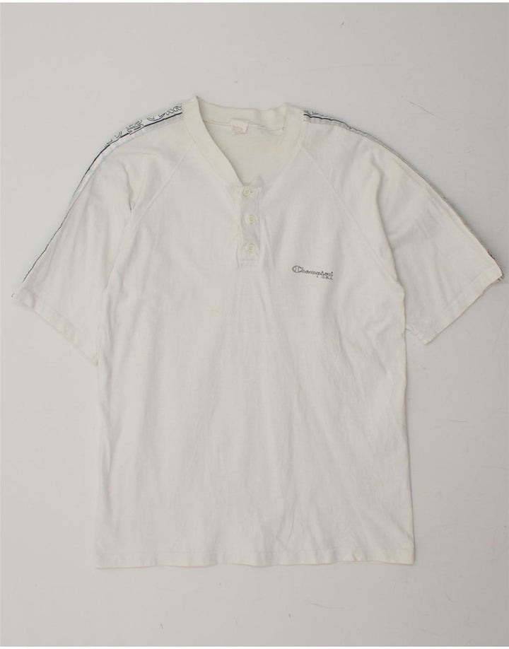 CHAMPION Mens Graphic T-Shirt Top Medium White Vintage Champion and Second-Hand Champion from Messina Hembry 