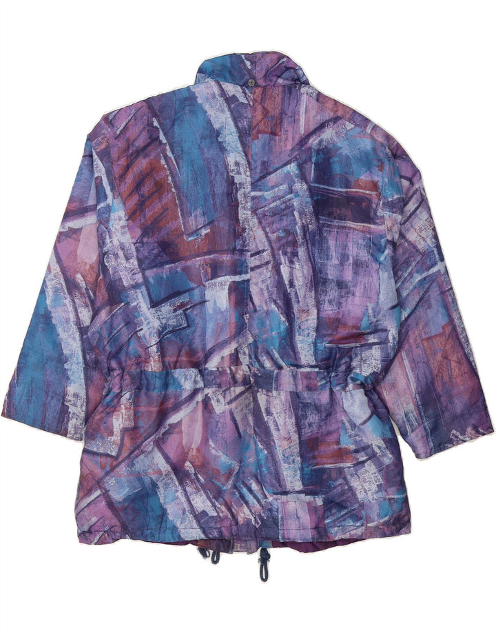 VINTAGE Womens Abstract Pattern Windbreaker Jacket EU 46 XL Purple Vintage Vintage and Second-Hand Vintage from Messina Hembry 