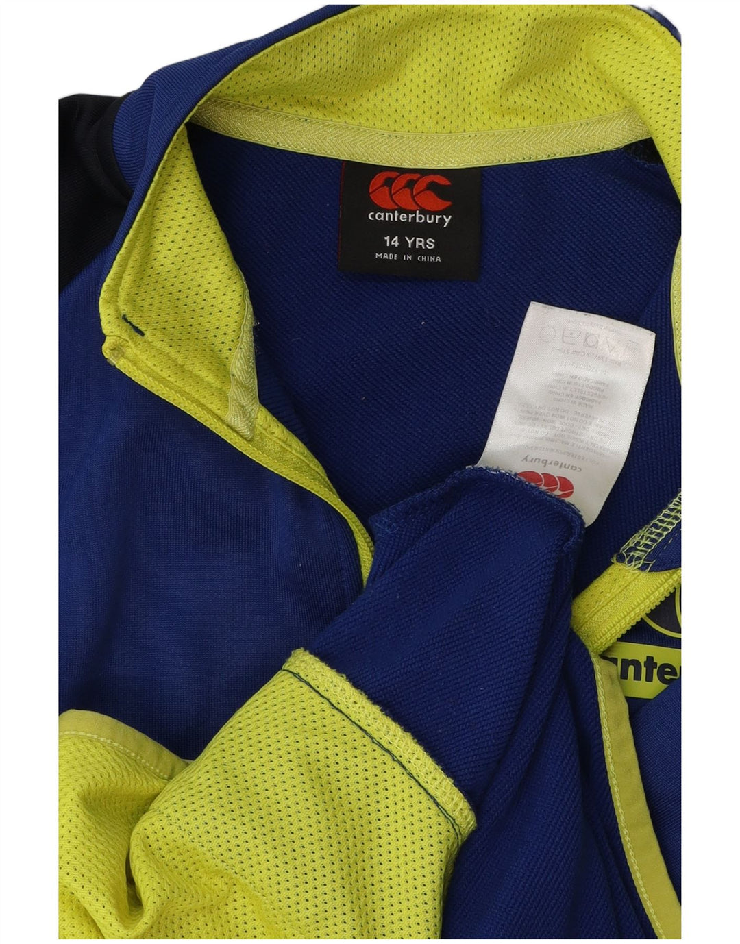 CANTERBURY Boys Tracksuit Top Jacket 13-14 Years Blue Colourblock