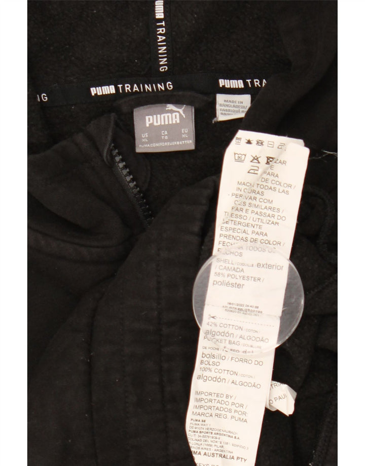 PUMA Oversized Crop hættetrøje med lynlås til kvinder UK 18 XL Sort polyester