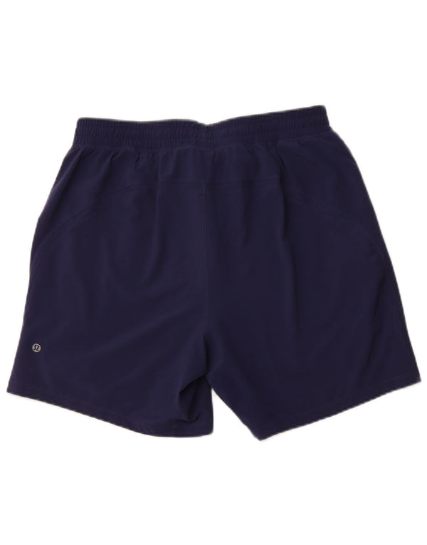 LULULEMON Sportsshorts til kvinder UK 14 Large Navy Blue Polyester