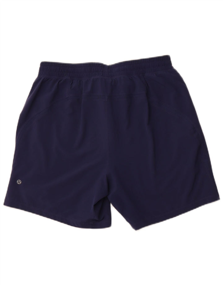 LULULEMON Sportsshorts til kvinder UK 14 Large Navy Blue Polyester