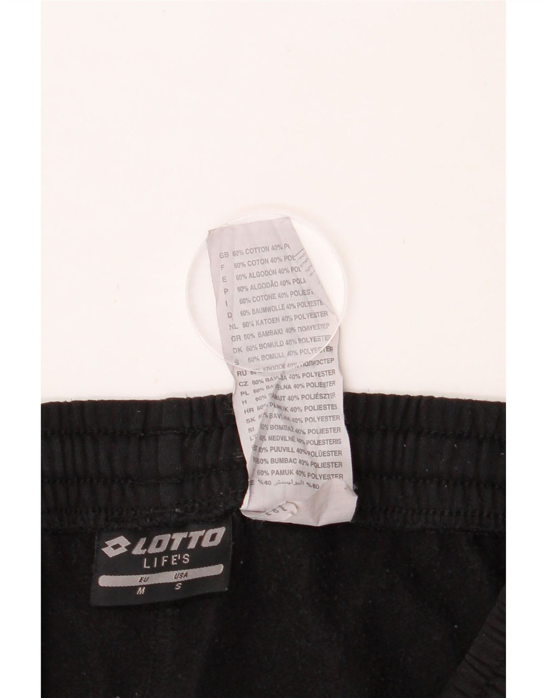 LOTTO Mens Tracksuit Trousers Joggers Small  Black Cotton Vintage Lotto and Second-Hand Lotto from Messina Hembry 