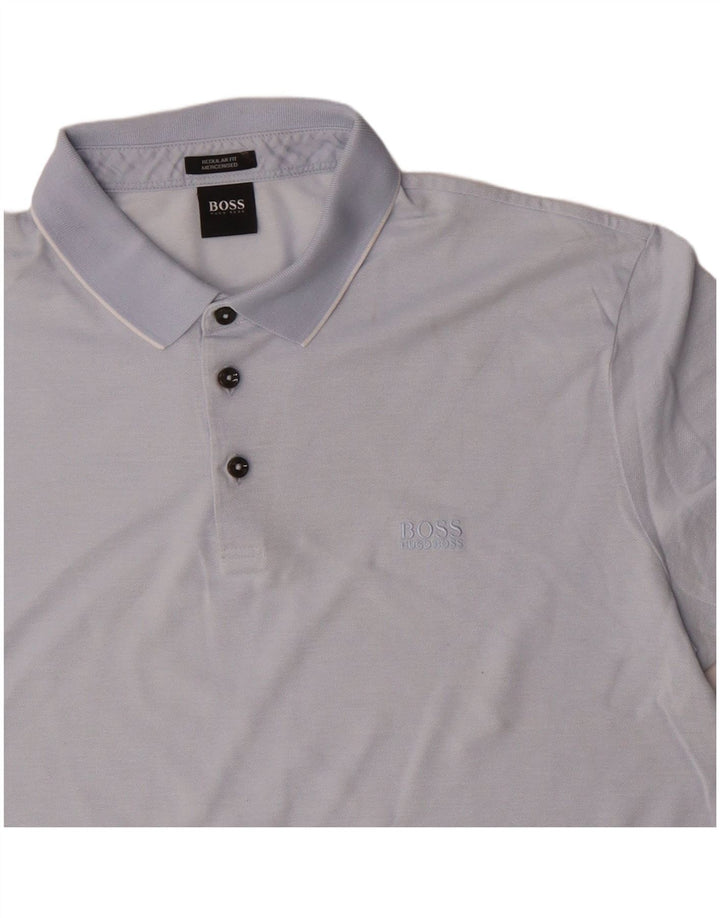 Hugo Boss Herre Regular Fit Polo Shirt Stor Blå Bomuld