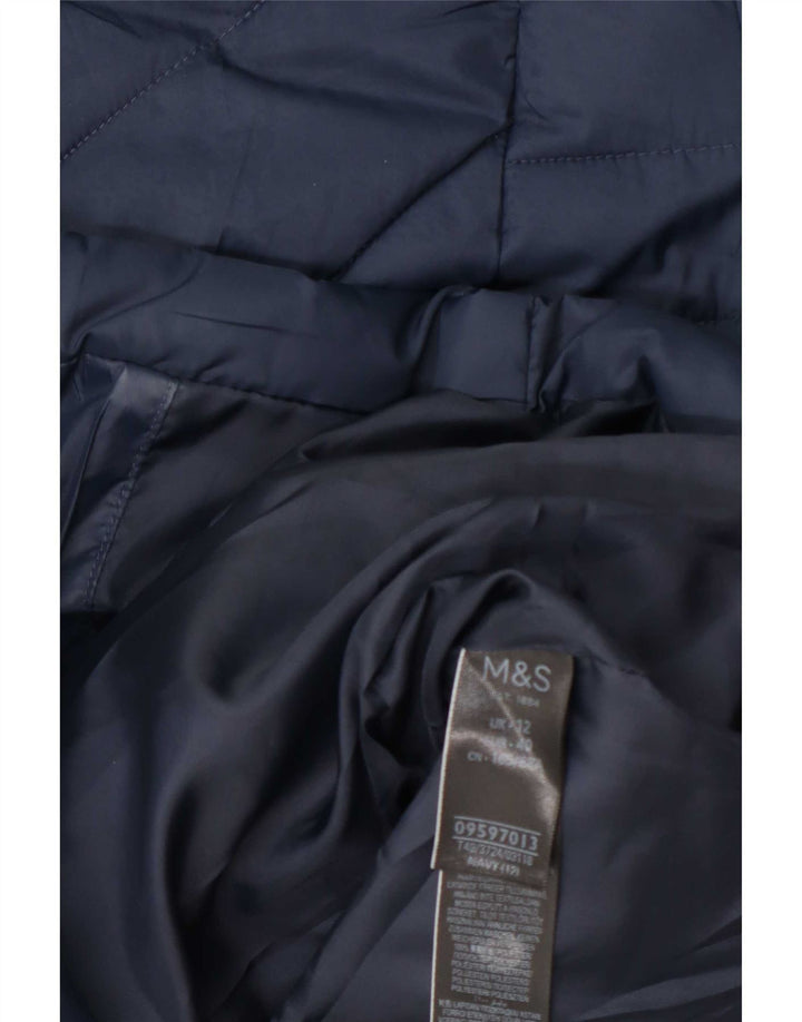 Marks & Spencer Polstret frakke til kvinder UK 12 Medium Navy Blue Polyester