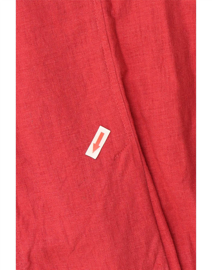 Marks & Spencer Dame 3 Button Blazer Jacket UK 16 Large Red Linen