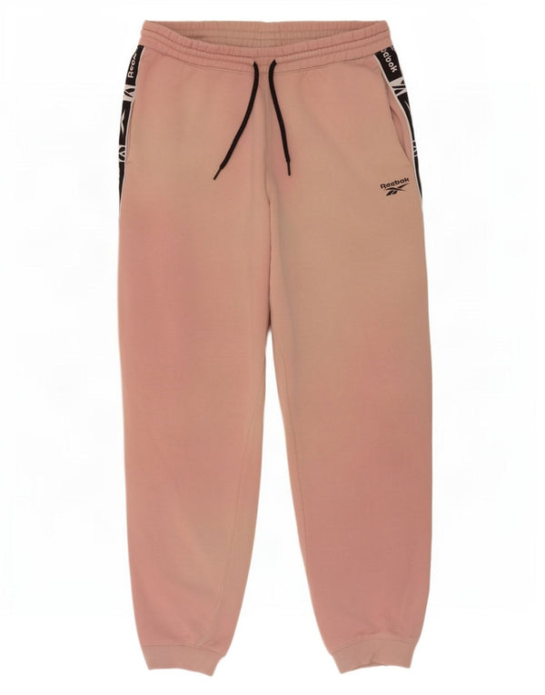 Reebok Herre grafisk træningsdragt Bukser Joggers Large Pink Colourblock