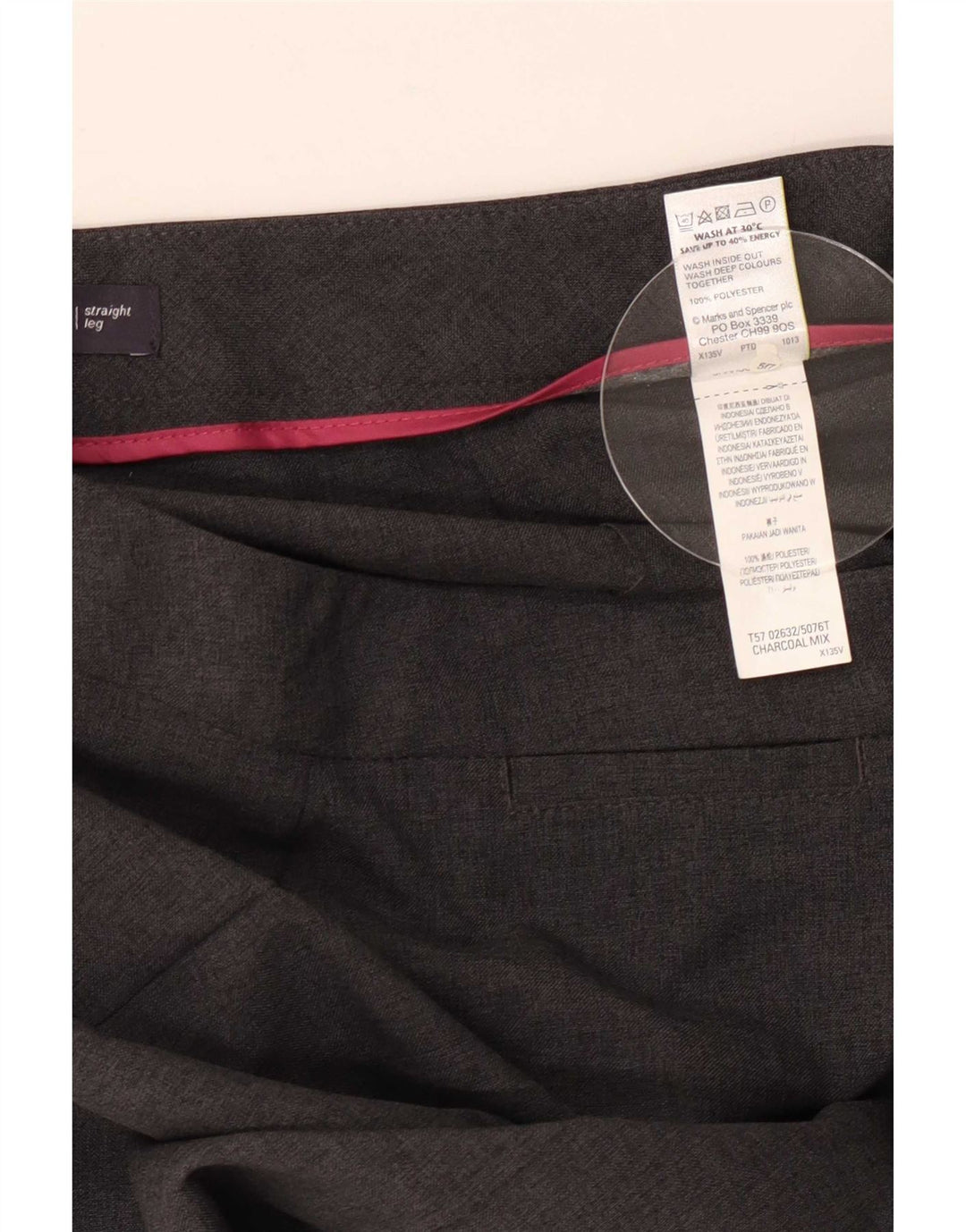 Marks & Spencer Lige fritidsbukser til kvinder UK 12 Medium W30 L33 Grå