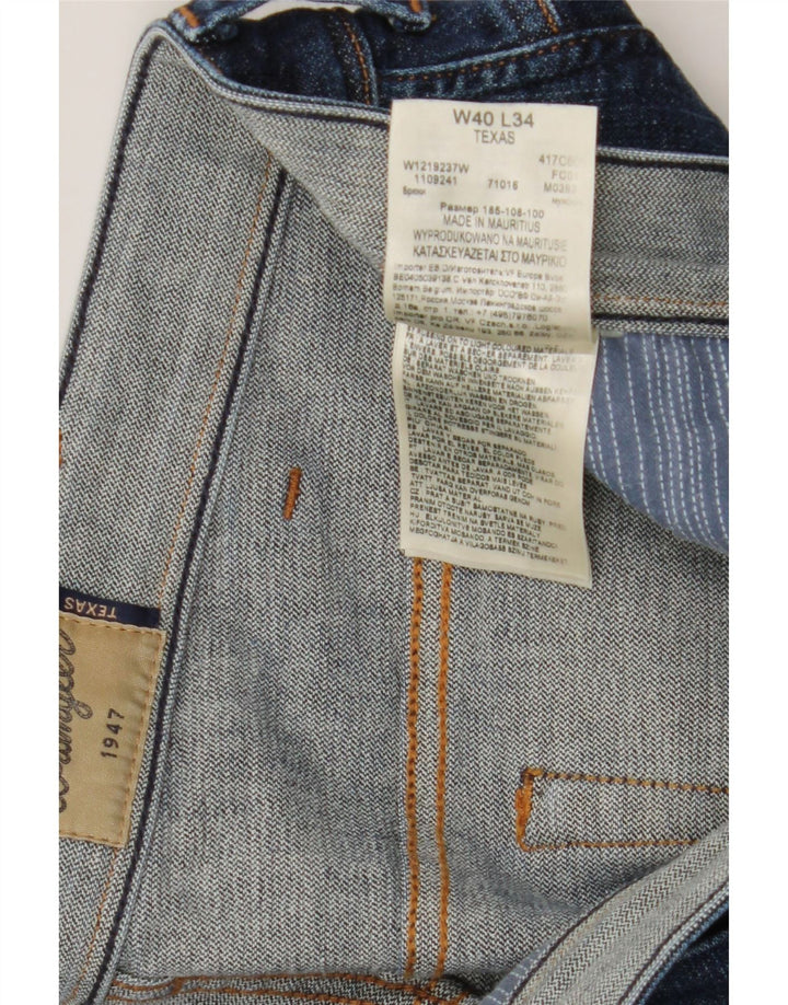 Wrangler Herre Texas Straight Jeans W40 L34 Blå Bomuld