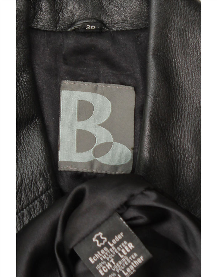 VINTAGE Womens Leather Jacket EU 38 Medium Black Leather Vintage Vintage and Second-Hand Vintage from Messina Hembry 