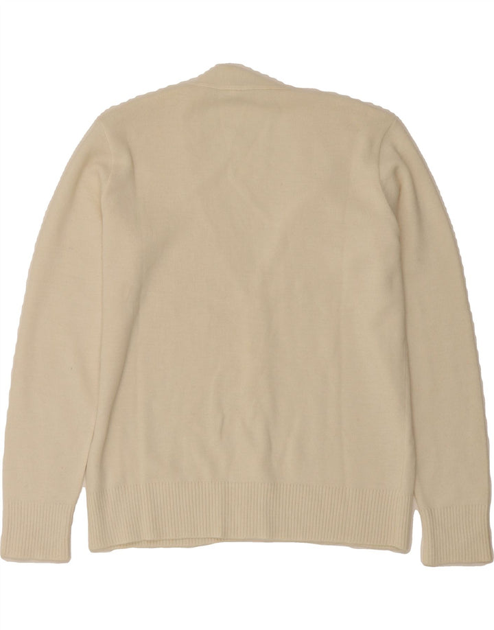 VINTAGE Womens Cardigan Sweater IT 48 XL White Wool Vintage Vintage and Second-Hand Vintage from Messina Hembry 