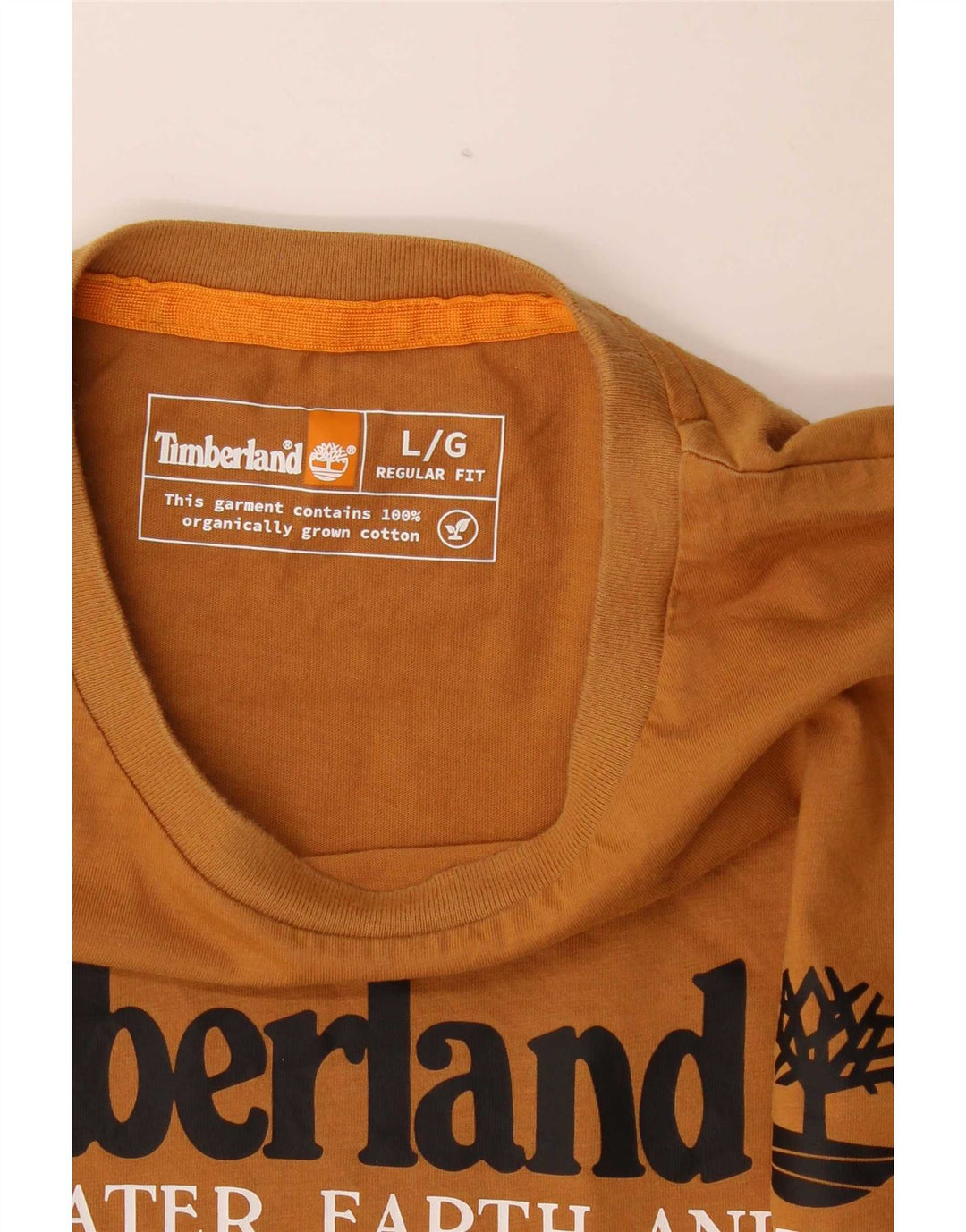 Timberland Herre Regular Fit Grafisk Top Langærmet Stor Brun Bomuld