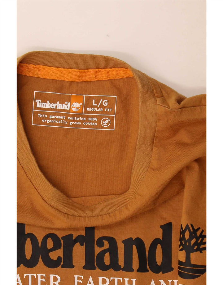 Timberland Herre Regular Fit Grafisk Top Langærmet Stor Brun Bomuld