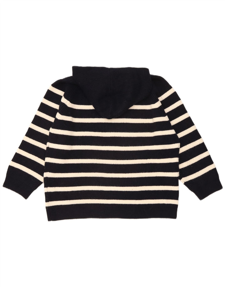 Zara Dame hættetrøje oversize sweater UK 14 Medium Sort Stribet