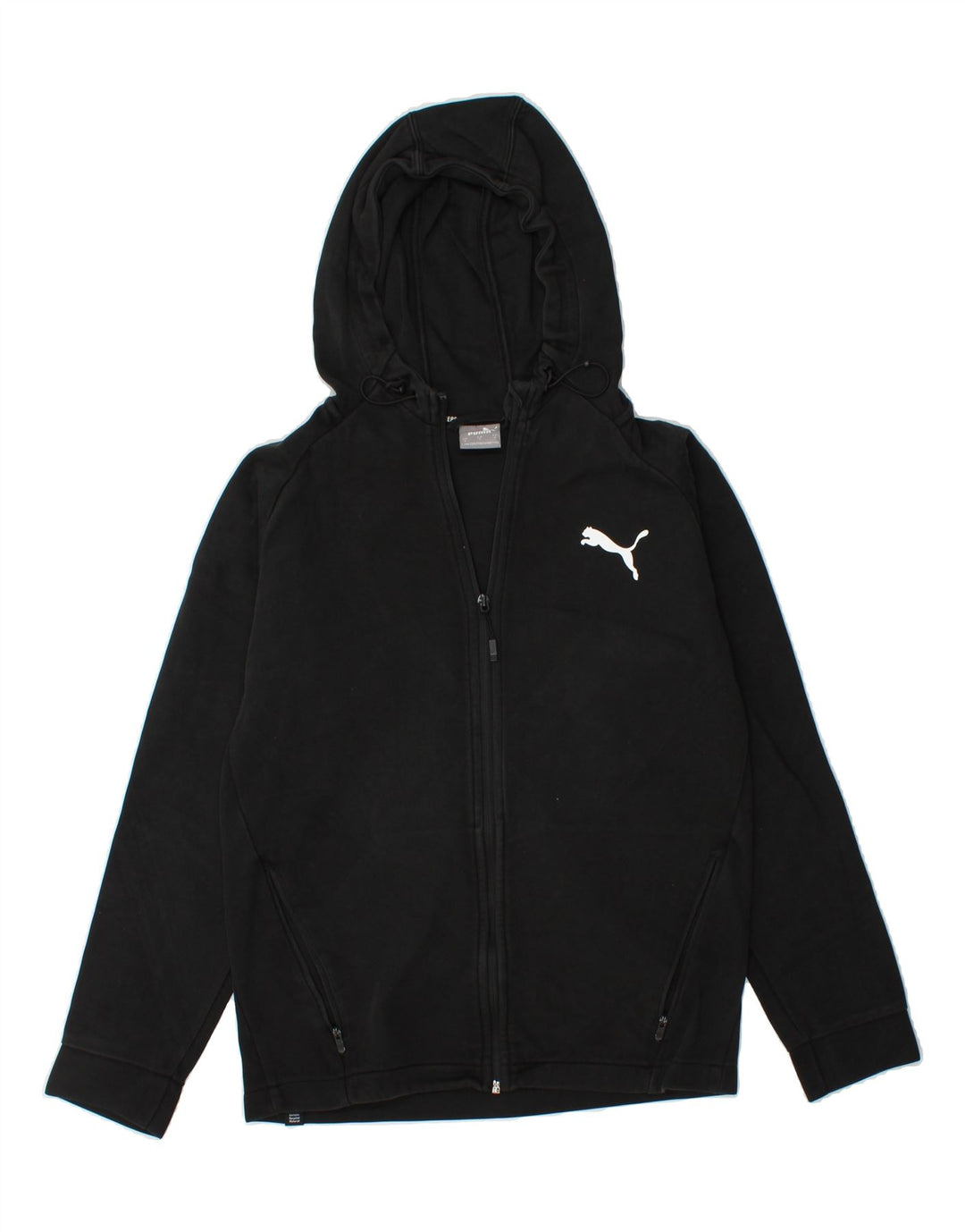 PUMA Mens Zip Hoodie Sweater Small Black Cotton Vintage Puma and Second-Hand Puma from Messina Hembry 