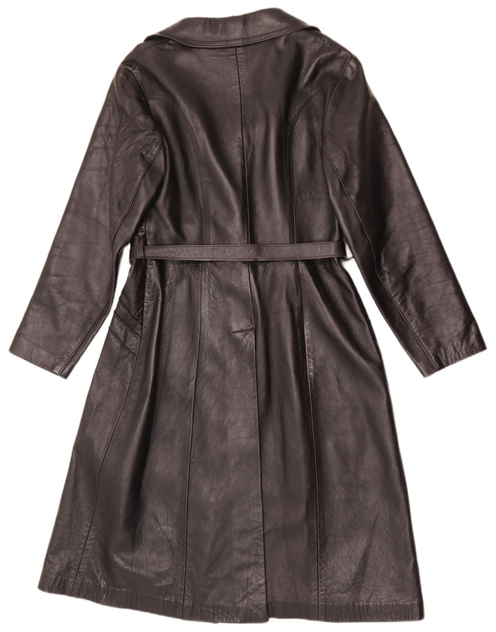 Vintage læderfrakke til kvinder UK 10 Small Black