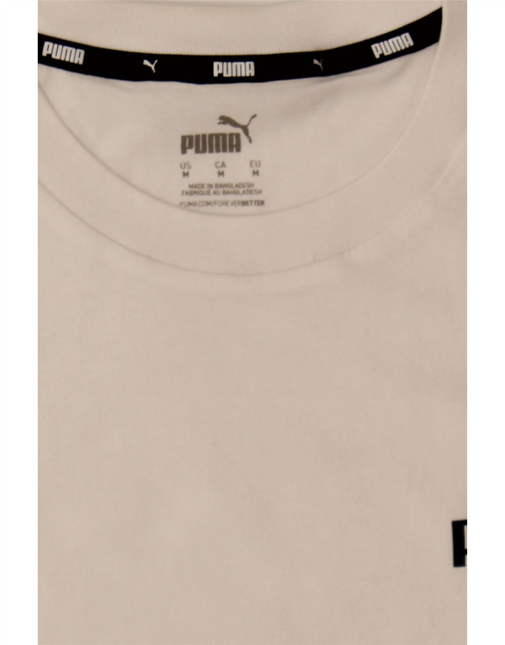 PUMA Mens T-Shirt Top Medium White Cotton Vintage Puma and Second-Hand Puma from Messina Hembry 