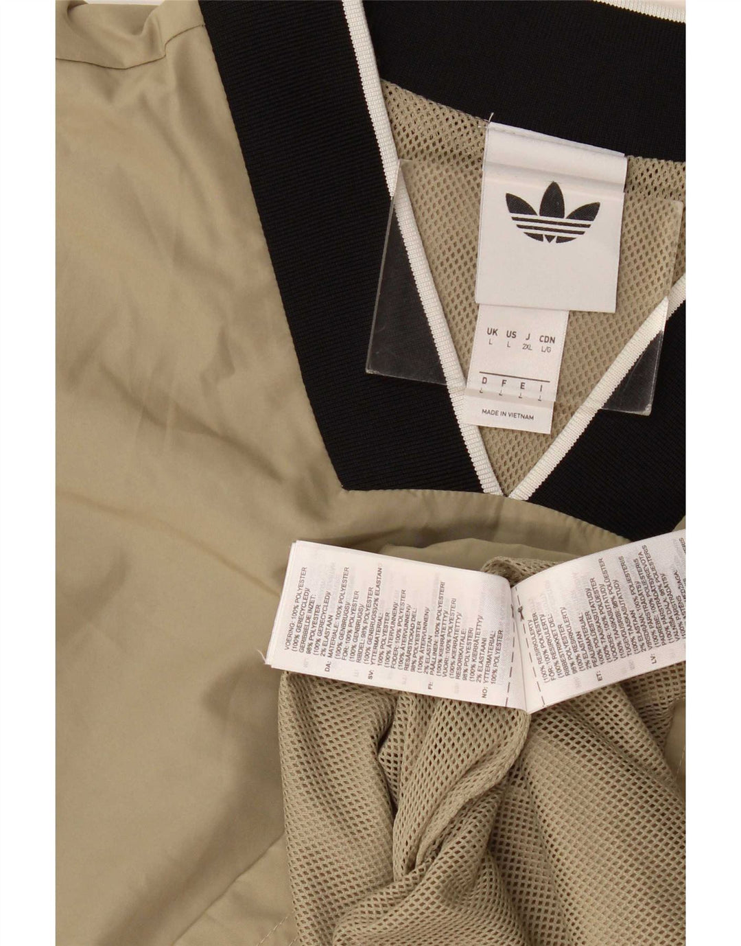 Adidas Herre Pullover Træningsdragt Top Stor Beige Colourblock Polyester
