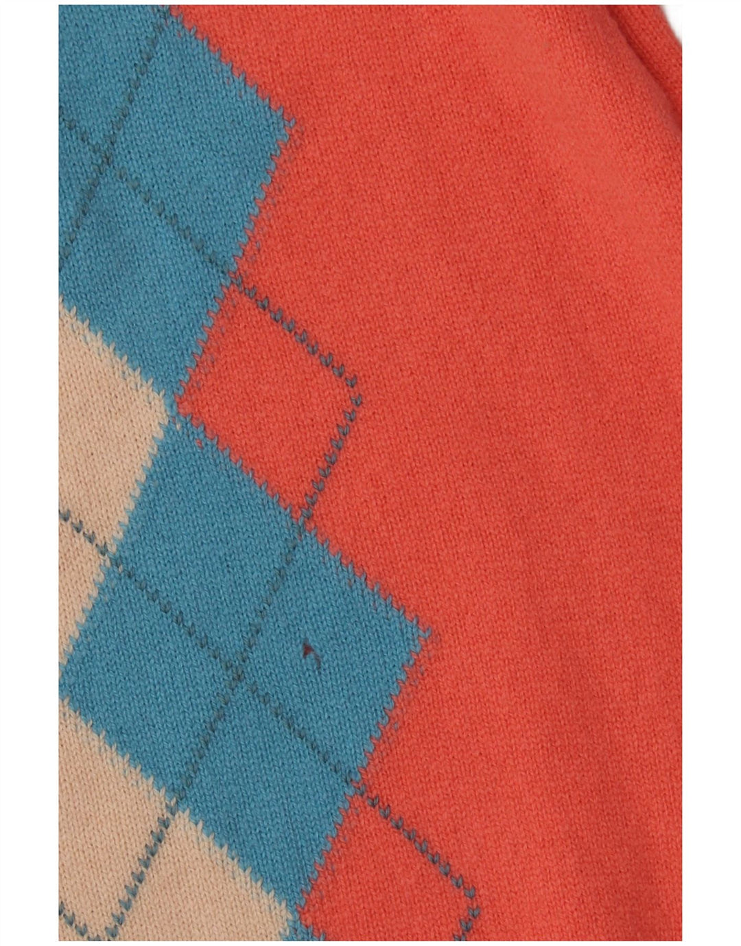 LYLE & SCOTT Herre V-hals sweater XL Orange Argyle/Diamond