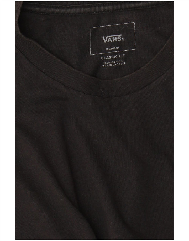 Vans Herre Classic Fit T-Shirt Top Medium Sort Colourblock Bomuld