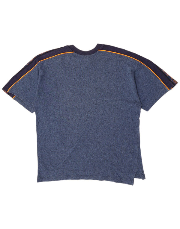 Asics Herre grafisk T-shirt Top Medium Marineblå Colourblock Bomuld