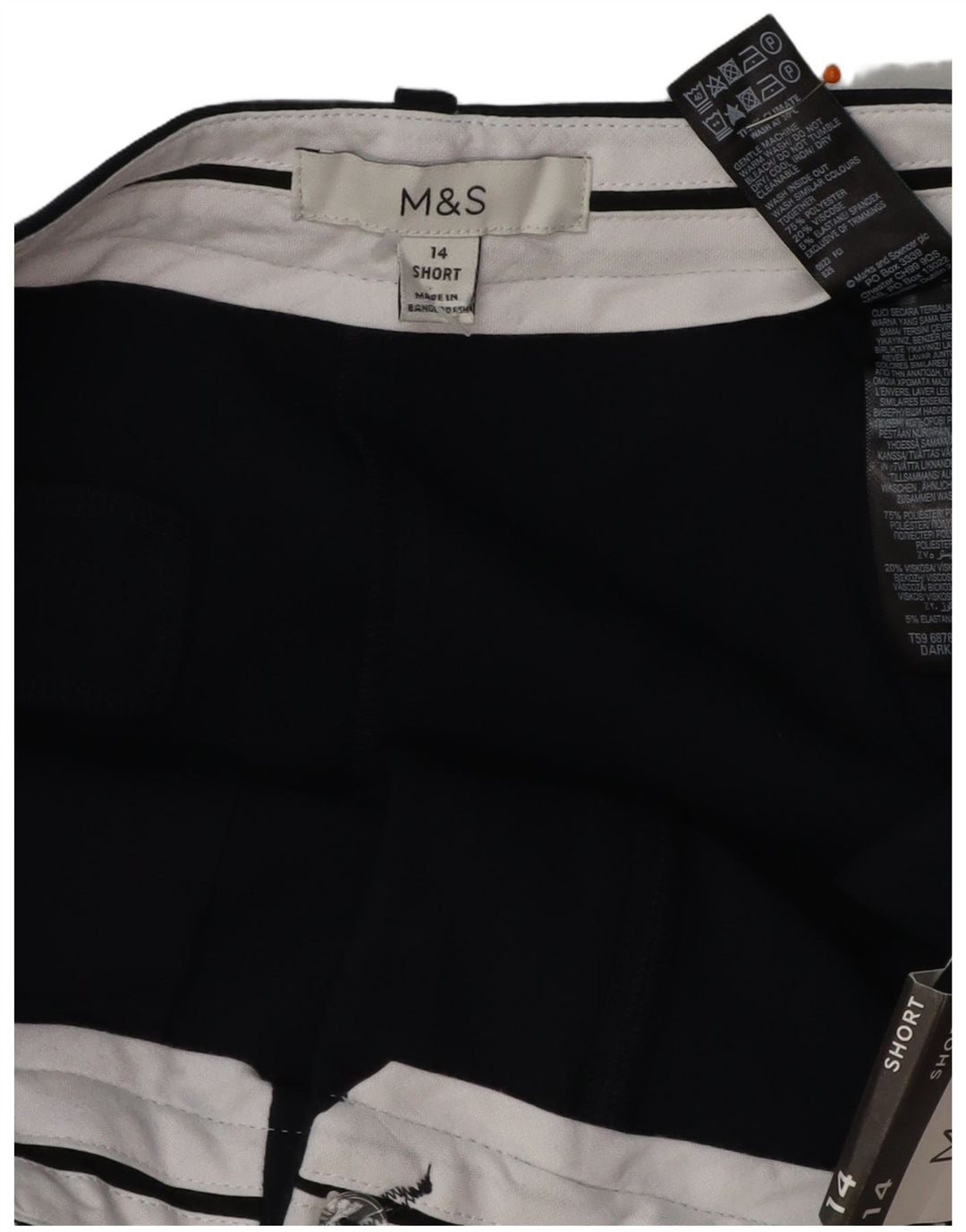 MARKS & SPENCER Chinobukser til kvinder UK 14 Large W34 L27 Marineblå