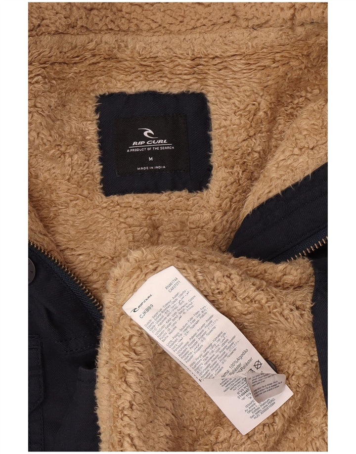 Rip Curl Herre Hooded Utility Jacket UK 38 Medium Navy Blue Cotton