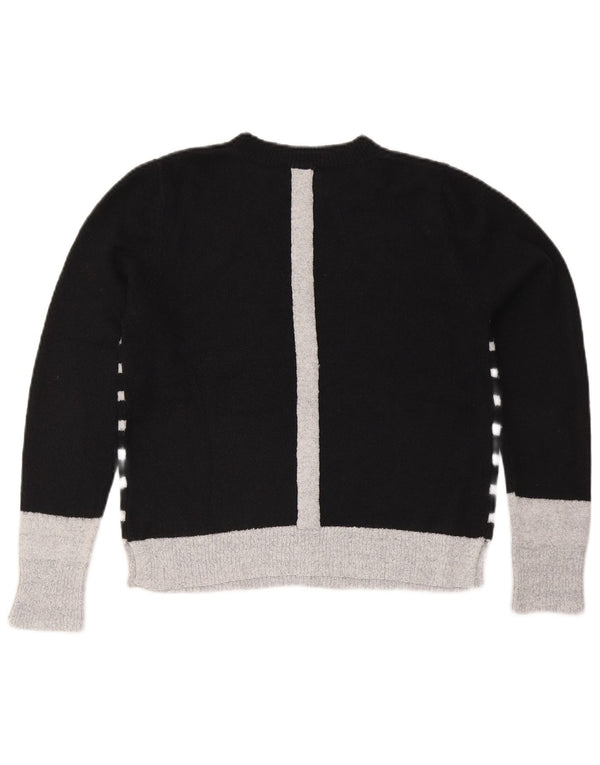Oasis dame sweater med rund hals DK 14 medium sort stribet akryl
